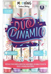 [L24088] RESALTADOR MOOVING COLORING DOBLE PUNTA X5 COLORES (L24088)