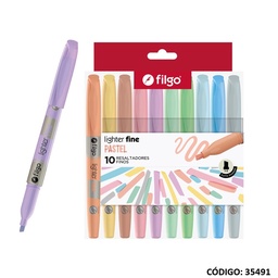 [L35491] RESALTADOR FILGO FINO PASTEL x10 (L35491)