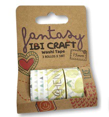 [L24393] WASHI TAPE IBI CRAFT X3 LEMMON (L24393)