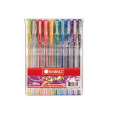 [L11420] LAPICERA ROLLER GEL SIMBALL GLITTER X10 COLORES (L11420)