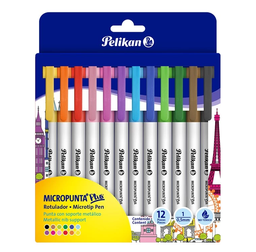 [L120570] BOLIGRAFO PELIKAN PLUS 157 BLISTER X12 COLORES (L120570)