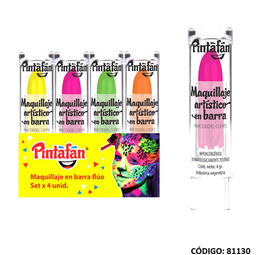 [L81130] MAQUILLAJE ARTISTICO EN BARRA FLUO 4grs. X4 UNIDADES (L81130)