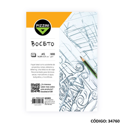 [L34760] BLOCK DIBUJO PIZZINI A5100gr. x 30hjs. (L34760)