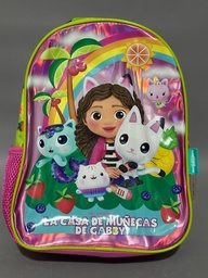 [L25454] MOCHILA 12" WABRO LA CASA DE MUÑECAS DE GABBY JARDIN ESPALDA(L25454)