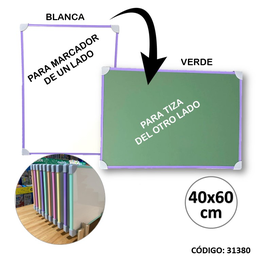[L31380] PIZARRA BLANCA VERDE 40x60cm 2 en 1 LIGGO  (L31380)
