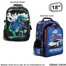 [L27072000] MOCHILA 18" CHIMOLA CAR/ DINO ESPALDA(L27072000)