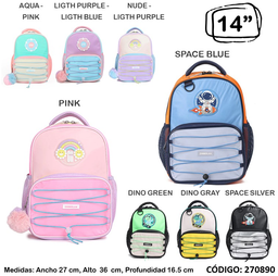 MOCHILA 14" CHIMOLA COLORBLOCK ESPALDA (L2708900)