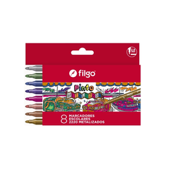[L34161] MARCADOR FILGO PINTO ESCOLAR METALIZADO X8 COLORES (L34161)