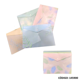 [L145900] SOBRE POLIPROPILENO A4 CON BOTON FANTASIA (L145900)