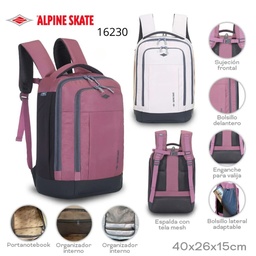 [L27158] MOCHILA 16" ALPINE SKATE ESPALDA 40X15X26CM. (L27158)