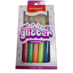 [L28027] MARCADOR KEYROAD GLITTER X6 COLORES (L28027)