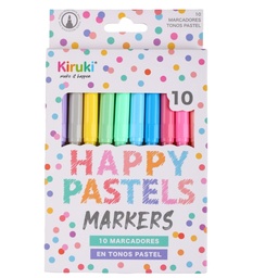 [L27992] MARCADOR KIRUMI HAPPY PASTEL X10 COLORES (L27992)