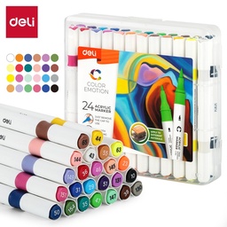 [L27939] MARCADOR DELI ACRILICO 2 PUNTAS X24 COLORES (L27939)