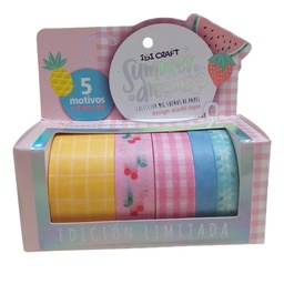 [L28071] WASHI TAPE IBI CRAFT X5 MOTIVOS SUMMER  X4mt. (L28071)