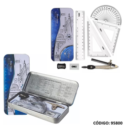 [L95800] SET DE GEOMETRIA DELI 15cm. 18 PIEZAS (L95800)