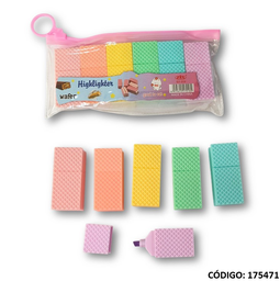 [L175471] RESALTADOR MINI OBLEA X6 COLORES (L175471)