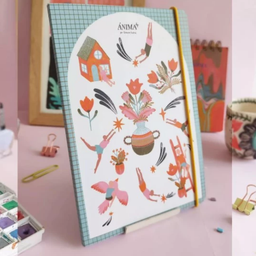 [124006] CUADERNO 14x21 ANIMA ENCUADERNADO CON STICKER QR + RAYADO ILUSION (L124006)