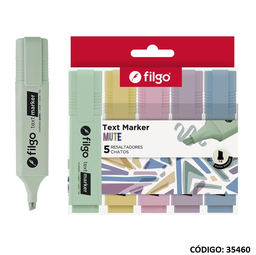 [L354600] RESALTADOR FILGO TEXT MARKER MUTE X5 COLORES (L354600)