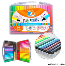 [L322490] MARCADORES EZCO TRIANGULARES X48 COLORES (L322490)