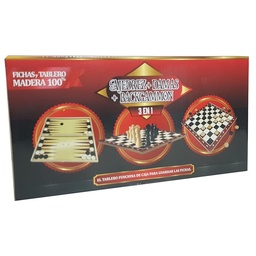 [G8010254] JUEGO AJEDREZ/DAMAS Y BACKGAMMON (G8010254)