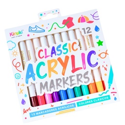 [L31722] MARCADOR KIRUKI ACRILICO X12 COLORES CLASICOS (L31722)