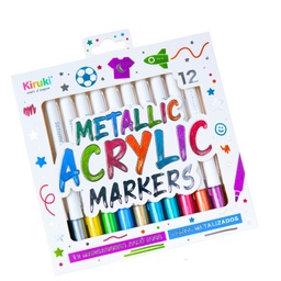 [L317200] MARCADORES KIRUKI ACRILICO X12 COLORES METAL (L317200)
