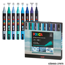 [L27975] MARCADOR UNI POSCA 5M X8 COLORES FRIOS (L27975)