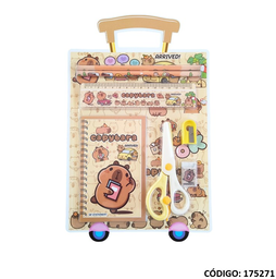[L175271] SET ESCOLAR MULTIPAPER CAPIBARA CON TIJERA 7 PIEZAS (L175271)