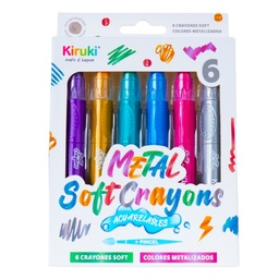 [L319200] CRAYONES KIRUKI ACUARELABLES X6 COLORES SOFT METAL (L319200)