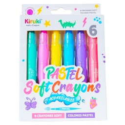 [L31919] CRAYONES KIRUKI ACUARELABLES X6 COLORES SOFT PASTEL (L31919)