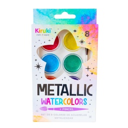 [L31923] ACUARELA KIRUKI x  8 COLORES METALIC (L31923)