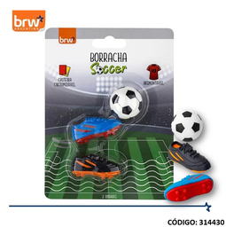 [L314430] GOMA DE BORRAR BRW SOCCER X3 (L314430)