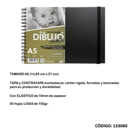 [L133060] BLOCK DIBUJO PAPERLAND CON ESPIRAL A5 PREMIUM 150gr. (L133060)