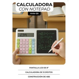 [L32712] CALCULADORA CYB NOTEPAD HHN-09 CON PIZARRA LCD (L32712)