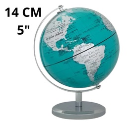 [L32792] GLOBO TERRAQUEO 14cm. 143M TORNASOLADO BASE CROMADA (L32792)