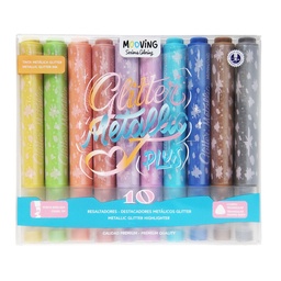 [L34061] RESALTADOR METAL GLITTER MOOVING X10 COLORES (L34061)