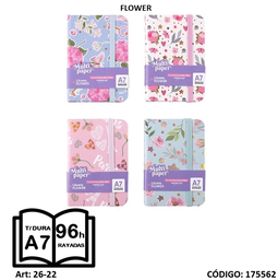 [L175562] LIBRETA A7 MULTI PAPER TAPA DURA CON ELASTICO X96hjs. (L175562)