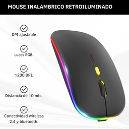 [L30898] MOUSE INALAMBRICO RETROILUMINADO DINAX (L30898)