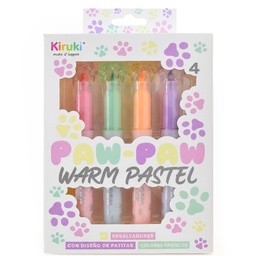 [L35624] RESALTADOR KIRUKI PAW-PAW X4 COLORES PASTEL (L35624)