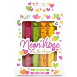 [L35618] RESALTADOR KIRUKI NEON VIBES X4 COLORES (L35618)