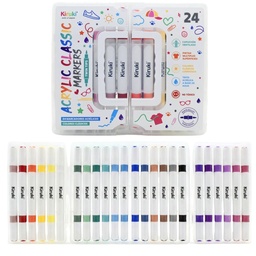 [L35609] MARCADOR KIRUKI ACRILICO DOBLE PUNTA X24 COLORES CLASICO (L35609)