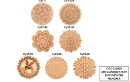 [L323600] CUADRO MDF MANDALA 20cm. PARA PINTAR (L323600)