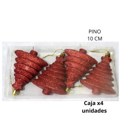 [R32070] ADORNO NAVIDAD PINO 10cm. X4 UNIDADES (R32070)