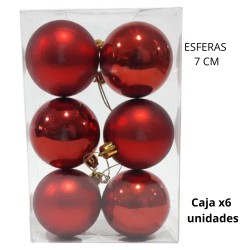 [R32075] ESFERA NAVIDAD 7cm. X6 UNIDADES (R32075)