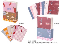 [L69566] SET DE CUADERNOS FW 9.5X15cm. X6 UNIDADES (L69566)