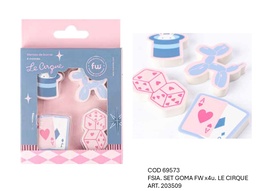 [L69573] SET DE GOMA FW X4 UNIDADES LE CIRQUE (L69573)