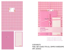 [L69575] SET CUADERNOS FW 3 UNIDADES SIMPLY AWESOME (L69575)
