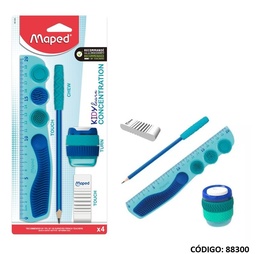 [L88300] SET ESCOLAR MAPED CONCENTRATION X4 PIEZAS (L88300)